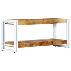 TV Cabinet 90x30x40cm Solid Mango Wood - Industrial-Inspired Wooden Side Cabinet