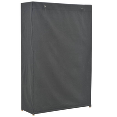 Grey Fabric Wardrobe with Solid Fir Wood Frame - 110x40x170 cm