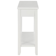 Classic White Console Table - 110x35x80 cm, Solid Wood with Drawers & Shelf