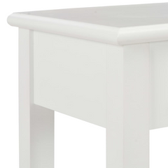 Classic White Console Table - 110x35x80 cm, Solid Wood with Drawers & Shelf