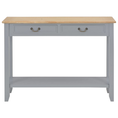 Grey Wooden Console Table - Elegant Multi-functional Table with Drawers & Shelf - 110x35x80 cm