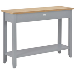 Grey Wooden Console Table - Elegant Multi-functional Table with Drawers & Shelf - 110x35x80 cm