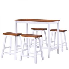 5-Piece Solid Wood Bar Table and Stool Set - Stylish and Durable for Home, Bar or Restaurant