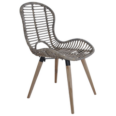 Set of 6 Brown Natural Rattan Dining Chairs - Stylish & Durable Seating for Your Home