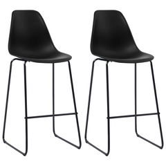 Stylish 3 Piece Bar Set - Plastic Black | Modern Outdoor/Indoor Bar Furniture