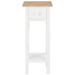 White Wooden Side Table - 27x27x65.5 cm | Stylish & Functional