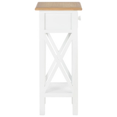 White Wooden Side Table - 27x27x65.5 cm | Stylish & Functional