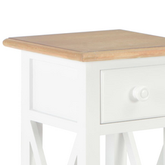 White Wooden Side Table - 27x27x65.5 cm | Stylish & Functional