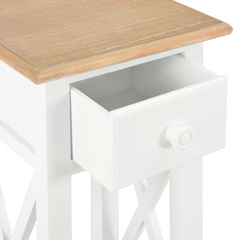 White Wooden Side Table - 27x27x65.5 cm | Stylish & Functional