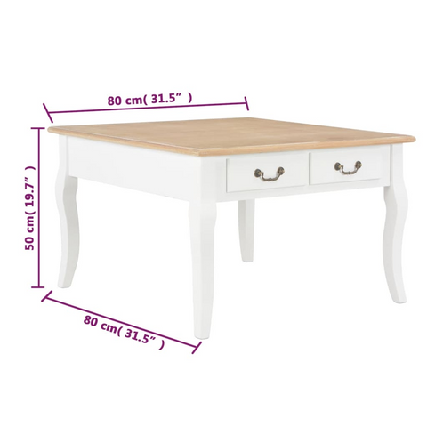 Coffee Table White 80x80x50 cm Wood - Sturdy and Stylish