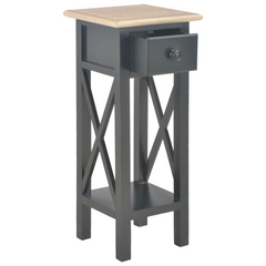 Black Wooden Side Table - Compact & Stylish (27x27x65.5 cm)