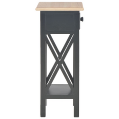 Black Wooden Side Table - Compact & Stylish (27x27x65.5 cm)