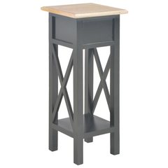 Black Wooden Side Table - Compact & Stylish (27x27x65.5 cm)