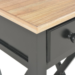 Black Wooden Side Table - Compact & Stylish (27x27x65.5 cm)