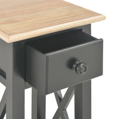 Black Wooden Side Table - Compact & Stylish (27x27x65.5 cm)