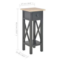 Black Wooden Side Table - Compact & Stylish (27x27x65.5 cm)