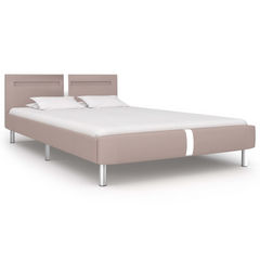 Bed Frame with LED without Mattress Cappuccino 135x190 cm Double