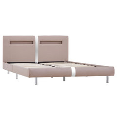 Bed Frame with LED without Mattress Cappuccino 135x190 cm Double