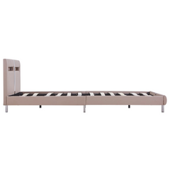 Bed Frame with LED without Mattress Cappuccino 135x190 cm Double