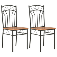 Dining Chairs 2 pcs Brown MDF - Sleek Design, Industrial Style, Highly Durable