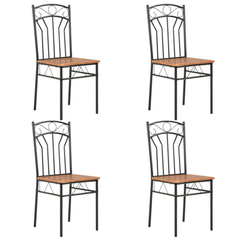 Dining Chairs 4 pcs Brown MDF - Sleek Design, Industrial Style, High-Quality Materials