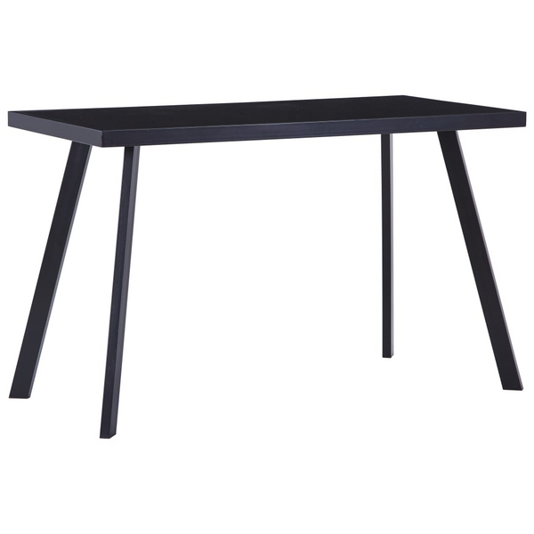 Dining Table Black 120x60x75 cm | Tempered Glass & Steel | Modern Industrial Design