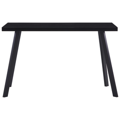 Dining Table Black 120x60x75 cm | Tempered Glass & Steel | Modern Industrial Design