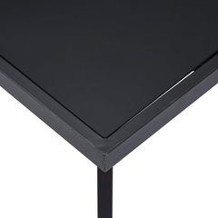 Dining Table Black 120x60x75 cm | Tempered Glass & Steel | Modern Industrial Design