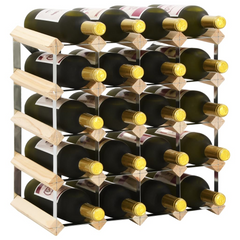 Solid Pinewood Wine Rack | Holds 20 Bottles | Rustic Charm & Durable Design