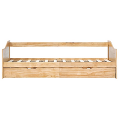 Multi-functional Pull-out Sofa Bed Frame - Pinewood, No Mattress, 90x200 cm