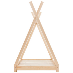 Kids Bed Frame Solid Pine Wood 90x200 cm - Fun Tipi Style for Cozy Bedrooms