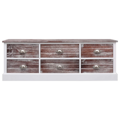 Rustic Hall Bench with Six Drawers, Brown 115x30x40 cm - Multi-Functional Wooden Storage