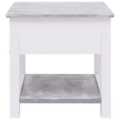 Grey Side Table 40x40x40 cm in Durable Paulownia Wood