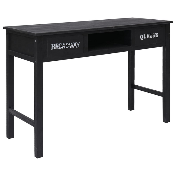 Black Wooden Console Table - Multi-functional Desk & Storage Solution - 110x45x76 cm