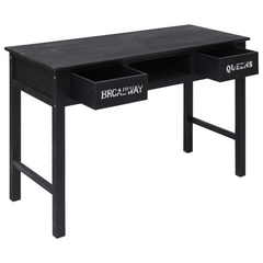 Black Wooden Console Table - Multi-functional Desk & Storage Solution - 110x45x76 cm