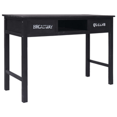 Black Wooden Console Table - Multi-functional Desk & Storage Solution - 110x45x76 cm