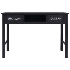 Black Wooden Console Table - Multi-functional Desk & Storage Solution - 110x45x76 cm