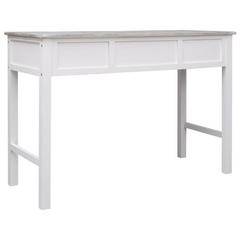 Grey Writing Desk - 2 Drawers & Open Compartment, 110x45x76 cm - Vintage Wooden Console Table for Home Office