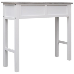 Elegant Grey Console Table - 90x30x77 cm High-Quality Wood with Storage Drawers