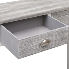 Elegant Grey Console Table - 90x30x77 cm High-Quality Wood with Storage Drawers