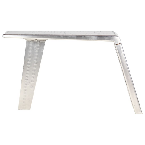 Metal Silver Aviator Desk - 112x50x76 cm front view