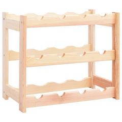 Wine Rack for 12 Bottles Pinewood - Rustic Charm and Durability