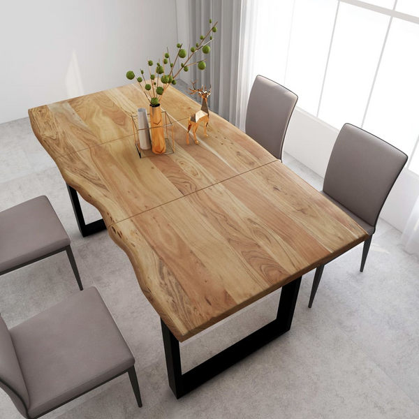 Dining Table 180x90x76 cm Solid Acacia Wood - Industrial and Rustic Style