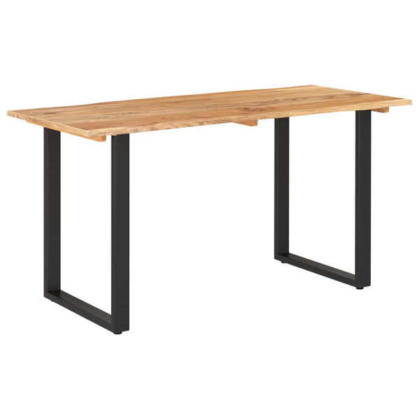 Solid Acacia Wood Dining Table 140x70x76 cm - Industrial & Rustic Style