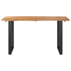 Solid Acacia Wood Dining Table 140x70x76 cm - Industrial & Rustic Style