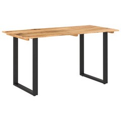 Solid Acacia Wood Dining Table 140x70x76 cm - Industrial & Rustic Style