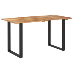 Solid Acacia Wood Dining Table 140x70x76 cm - Industrial & Rustic Style