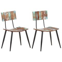 Dining Chairs 2 pcs Solid Reclaimed Wood - Antique-Style Wooden Chairs