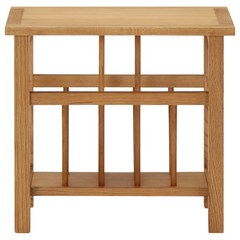 Solid Oak Wood Magazine Table with Shelf - 45x27x42 cm | Rustic Charm for Your Home Decor