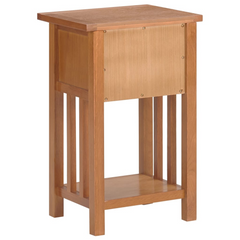 Solid Oak Wood Magazine Table with Drawer - 35x27x55 cm - Compact & Stylish